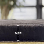 Black Fluffy Rug 5x8 Area Rugs for Bedroom Fuzzy Bunny Washable Fur Rugs for Living Room Teen Room Nursery Rectangle Rug