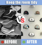 Baseball Hat Holder for Wall (White-10)