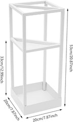 Umbrella Stand, 2-Tier Umbrella Holder with Drip Tray for Entryway, Freestanding Umbrella Rack Organizer for Walking Sticks & Canes, White Iron Modern Design for Home Office Hallway