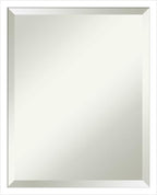 Amanti Art White Wall Mirror 21x17 Svelte White Rectangle Bathroom Mirror for Wall Decor Living Room, Small Modern Wood Frame, Hangs Horizonally and Vertically, Bathroom Decor, Beveled Edge