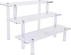 Acrylic Display Risers,Clear Risers Perfume Organizer Stand, 3 Tiered Cupcake Shelf Stand Holder,9 Inch,DIY