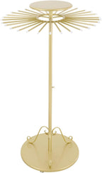Scarf Display Stand, Commercial Hijab Organizer with 30 Rods, 360°Rotation Scarf Holder Display Rack Organizer for Boutique Retail Store, Apartment, Home Use (Gold, 27.6'')