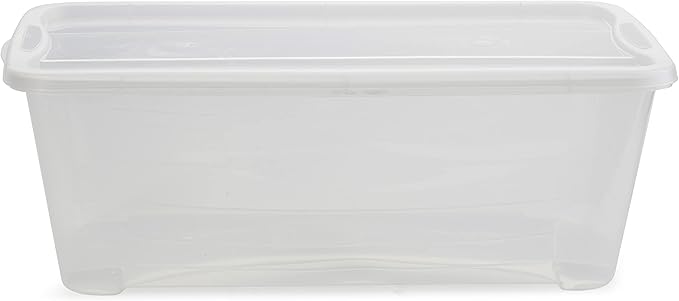 Life Story 6 Liter Plastic Storage Container Set, Stackable Shoe, Accessory, and Home Closet Organizational Tote Bins with Secure Lids, 40 Pack, Clear