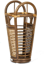 GUOYANHOME Rattan Umbrella Stand, Holding Walking Sticks - Indoor - Handmade Water Hyacinth，Wood Color，28X63CM