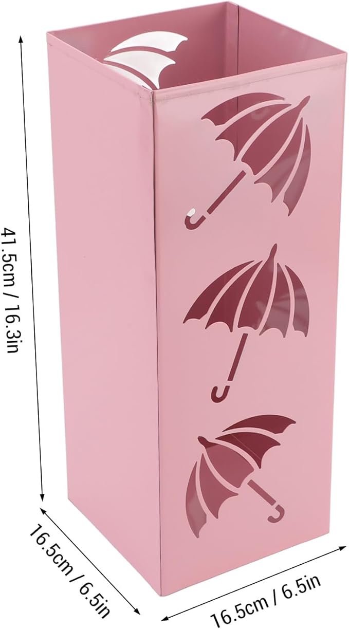 SIXRUN Metal Umbrella Holder Umbrella Stand Bucket Compact Space Saving Heavy Duty Anti Tip Over Iron Construction Powder Coated Rainproof Rust Hollow Design for Quick Drying
