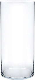 Royal Imports Flower Glass Vase Decorative Centerpiece for Home or Wedding - Cylinder Shape, 12" Tall, 5" Opening, Clear