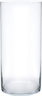 Royal Imports Flower Glass Vase Decorative Centerpiece for Home or Wedding - Cylinder Shape, 12" Tall, 5" Opening, Clear