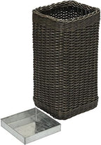 KOUBOO Wicker Umbrella Stand, Umbrella Storage Bin, Hand Woven Umbrella Stand, Umbrella Basket for Home Office, Wicker Umbrella Holder Indoor Outdoor, Decorative Umbrella Rack, Dark Brown Expresso