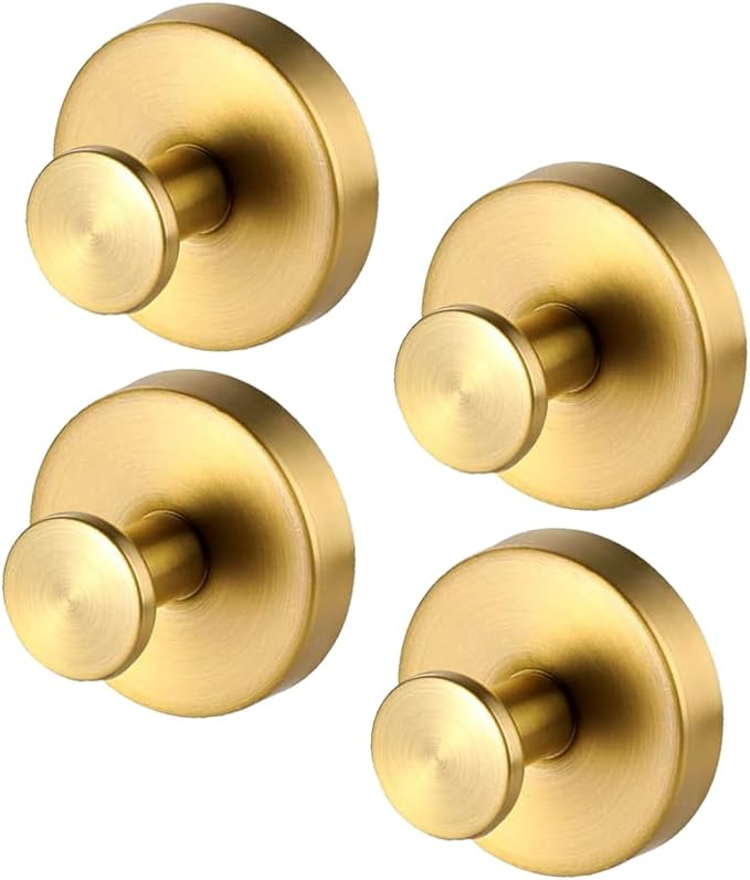 Suction Cup Wreath Hanger，Suction Cup Hooks Hanging 15 Lbs，Waterproof Suction Cup Wreath Holder for Windows (Gold, 4)