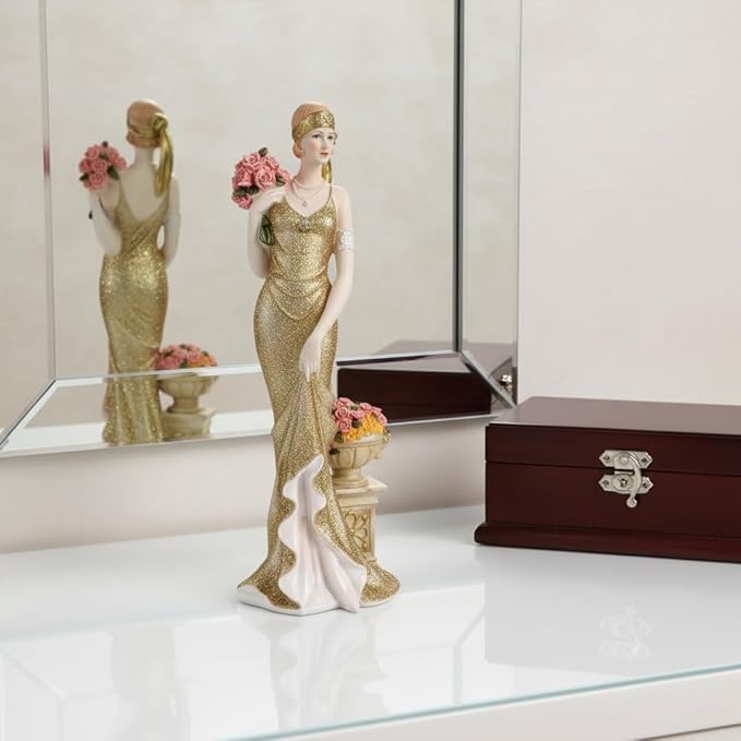 Comfy Hour Glamour Elegance Victorian Style Lady Collection (Slim Lady Holding a Bunch of Flowers)