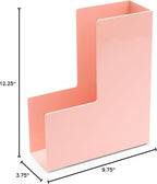Poppin Magazine Holder - Durable Hard Plastic Magazine and File Organizer, Lacquer-Like Finish, Desk Organizer, Multiple Colors Available (Blush Pink)