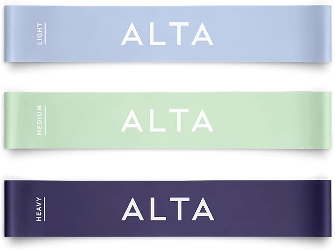 ALTA Mini Loop Bands for Exercise - Premium Durable Latex - Small Resistance Bands for Women, Booty Bands for Working Out, Leg Stretch Loops for Physical Therapy, Pilates Exercise Mini Bands Set