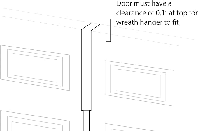 Haute Decor Adapt Adjustable Wreath Hanger, Top & Length Adjustable Version (Brushed Nickel), Strong Over The Door Hook - Fits Most Door Styles and Sizes