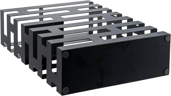 MyGift 17 Inch Freestanding Entryway Umbrella Rack or Cane Holder with Shelf for Small Umbrellas in Decorative Modern Matte Black Metal Geometric Cutout Design