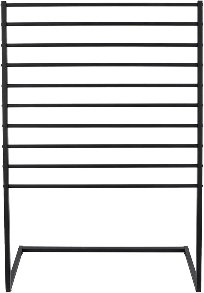 Xuthusman Multi-Size Scarf Display Stand, Metal Scarf Holder Organizer, Freestanding Scarf Rack for Commercial Clothing Retail Store Towel Rack Ties Belt Pants Hanging Rack (Black, 100CM)