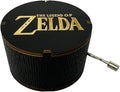 Youtang Zelda:Song of Storms from Ocarina of Time Wood Music Box, Round Antique Engraved Handcrank Wooden Musical Boxes Gifts for Lover, Boyfriend, Girlfriend, Husband, Wife(Black)
