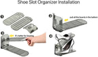 Shoe Slots Organizer, Clear Shoe Stacker, Adjustable Level Shoe Rack,Storage Space Saver for Sneakers Display (Grey Transparent, 10Pack)