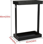 1 Piece Umbrella Stand Rectangular,White-Black,Metal Umbrella Stand,stored 12-21 Umbrellas,with Water Catcher Hook,Umbrella Stand,for Hotel Lobby