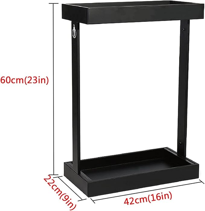 1 Piece Umbrella Stand Rectangular,White-Black,Metal Umbrella Stand,stored 12-21 Umbrellas,with Water Catcher Hook,Umbrella Stand,for Hotel Lobby