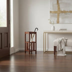 Furnifact Umbrella Stand with Removable Metal Tray, Solid Wood Frame, Tall Accent Table, Walnut Finish, Entryway Storage