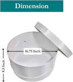 Sarah's Hat Boxes Classic White Hat Box – 16.75" x 8.5" (Dia. x Ht.) Handmade in USA – Odorless Non-Toxic Adhesive, Cording Handle – Premium Storage for Hats & Accessories