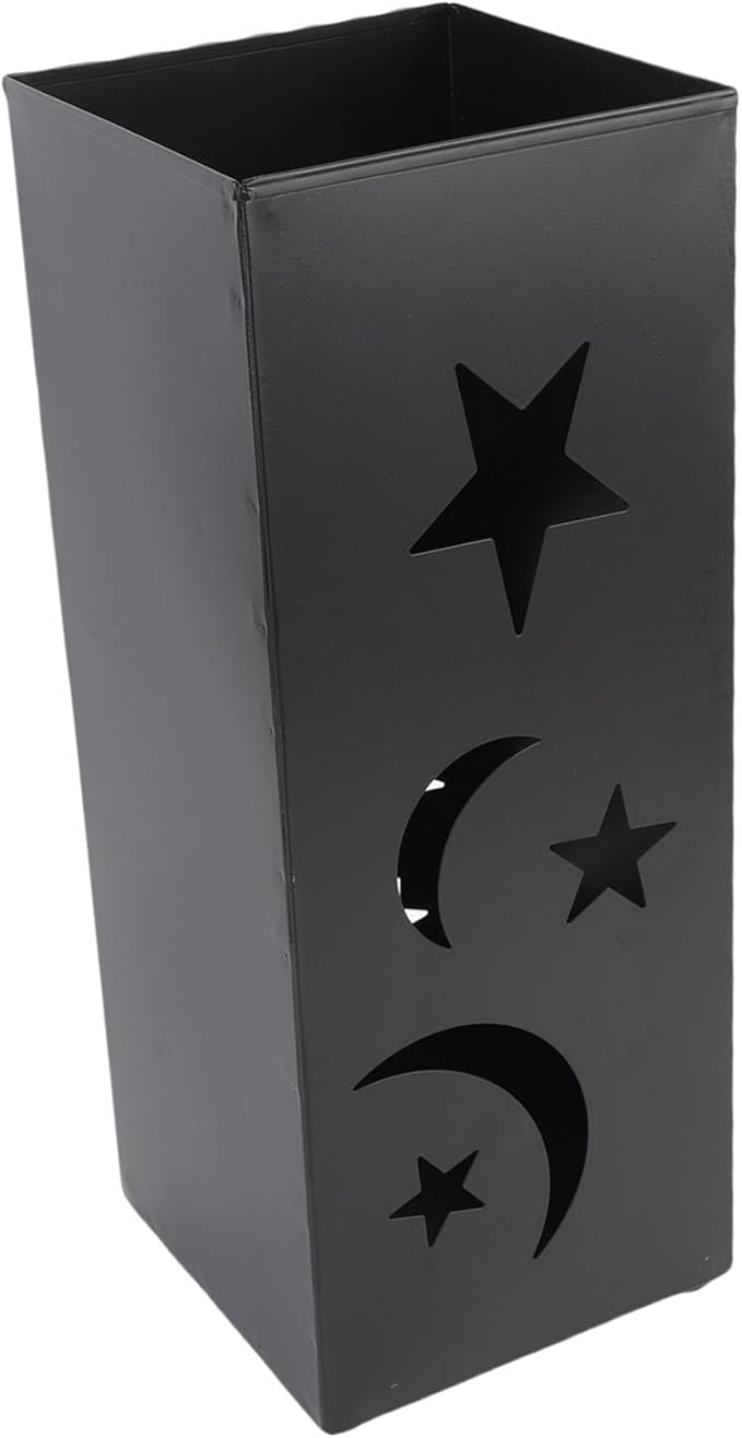 Brrnoo Metal Umbrella Holder with Star Moon Design, Tall Entryway Stand for Home Hotel, Large Capacity Storage Rack Organizer Bin