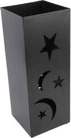 Brrnoo Metal Umbrella Holder with Star Moon Design, Tall Entryway Stand for Home Hotel, Large Capacity Storage Rack Organizer Bin