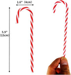 100 Pcs Christmas Candy Canes 5.9 inch Plastic Christmas Tree Hanging Ornaments Twisted Red White Crutch Candy Canes for Xmas Home Indoor Outdoor Party Decoration (C)
