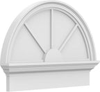 26"W x 19-3/4"H x 2-3/4"P Half Round 3 Spoke Architectural Grade PVC Combination Pediment