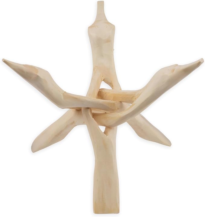 Wish Well Extra Large 8" Wooden Tripod Stand - Hand-Carved Room Decor Holder ~ Ideal for Abalone Shell, Decorative Bowl, Crystal Ball, Sphere, Geode ~ Wood Display Stand & Perfect Crystal Holder