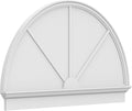 58"W x 35-3/4"H x 2-3/4"P Half Round 3 Spoke Architectural Grade PVC Combination Pediment