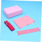 Kisangel 4pcs Yoga Tool Kit Resistance Ring Stretch Band Latex Pull Towel and Yoga Brick for Home Gym Workouts and Fitness Enthusiasts
