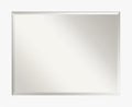 Amanti Art White Wall Mirror 27x33 Basic White Rectangle Bathroom Mirror for Wall Decor Living Room, Large Casual Wood Frame, Hangs Horizonally and Vertically, Bathroom Decor, Beveled Edge