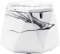 FREELOVE Concrete Ashtray with Lid & Stainless Steel Ashtrays for Cigarettes, Cement Ash Tray Smoking Holder Indoor Smokeless Outdoor Windproof Patio Home Office Cool Decor(White Marble, Large)