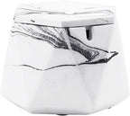 FREELOVE Concrete Ashtray with Lid & Stainless Steel Ashtrays for Cigarettes, Cement Ash Tray Smoking Holder Indoor Smokeless Outdoor Windproof Patio Home Office Cool Decor(White Marble, Large)