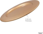 Hosley Set of 4, Gold Metal Decorative Charger Plate- 12" Diameter. Ideal GIFT for Wedding, Party Favor, Birthday