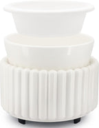 VICTORIA AROMA Ceramic Wax Melt Warmer with 1 pc Silicone Dish Candle Warmer for Scented Wax Electric Fragrance Burner for Home, Office, Bedroom - Gift & Décor