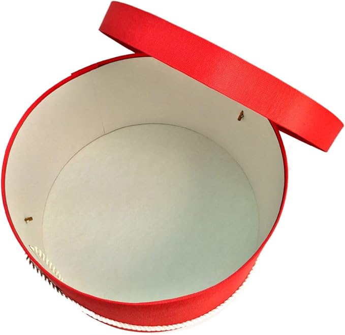 Sarah's Hat Boxes Classic Coral Hat Box – 16.75" x 8.5" (Dia. x Ht.) Handmade in USA – Odorless Non-Toxic Adhesive, Cording Handle – Premium Storage for Hats & Accessories