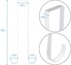 Over The Door Metal Double Sided Wreath Hanger - 1 Sided Wreath Hanger for Clothing, Towels, Wreaths, Bags Organization, Parties or Holiday Decoration - Premium Sturdy Metal 15" L (1Pcs, White)