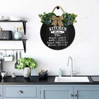 Kitchen Signs Wall Decor,Kitchen Rules Rustic Round Wooden Sign,For Home, Office, Store Or Restaurant