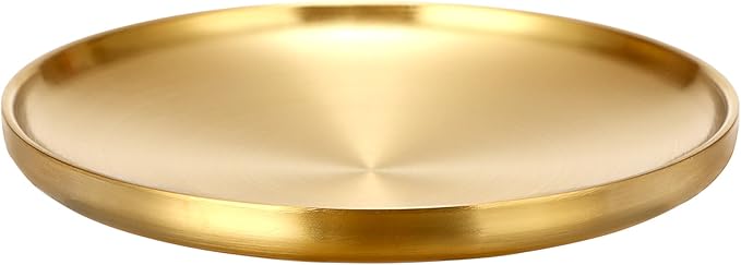 Decorative Key Tray for Entry Table Round Catch All Bowl for Jewelry Candle Plate Gold Display Dish for Home Decor Accent, 6.7 x 6.7 x 1.2