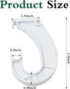 4Pcs Hanging Closet Rod Support,3/4 Closet Shelf Rod Holder,Sturdy J-Shaped Closet Brackets for Hanging Clothes,Cabinets Storage and Curtain