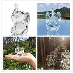 H&D Crystal Cute Elephant Figurine Collection Cut Glass Ornament Statue Animal Collectible