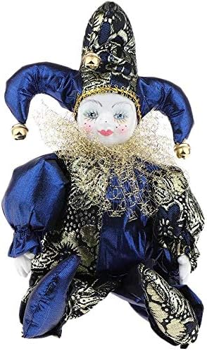 Taotenish Clown Doll Porcelain Clown Model Porcelain Doll Circus Props Delicate Arts Crafts for Home Decoration Desk Ornaments 33cm