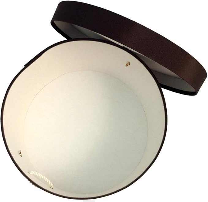 Sarah's Hat Boxes Classic Brown Hat Box – 11" x 5.5" (Dia. x Ht.) Handmade in USA – Odorless Non-Toxic Adhesive, Cording Handle – Premium Storage for Hats & Accessories