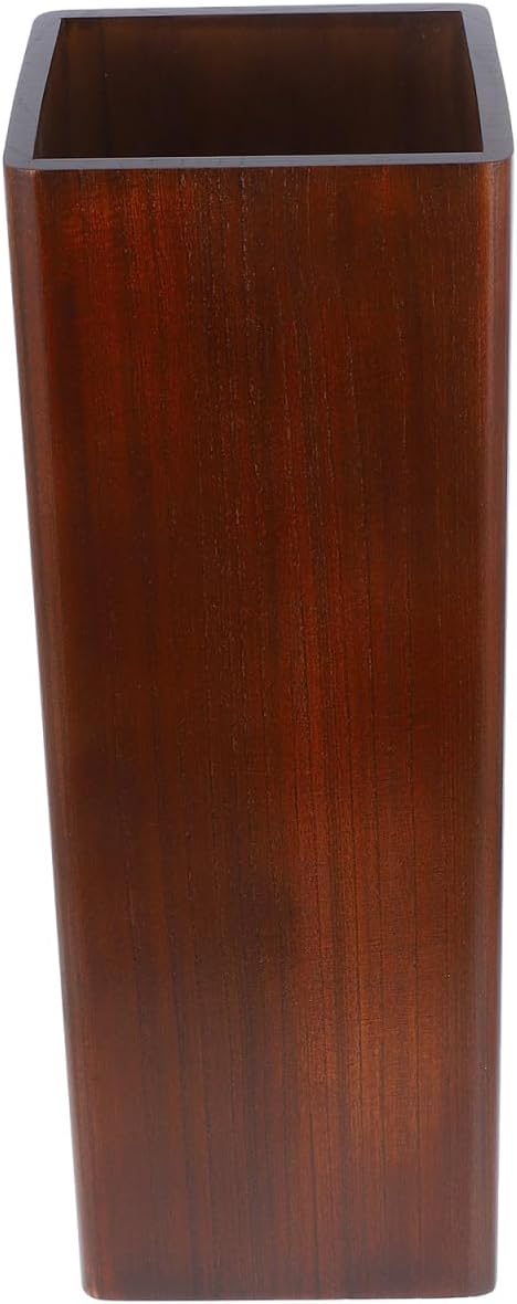 OUNONA Solid Wood Umbrella Stand Elegant Entryway Organizer for Indoor and Outdoor Use Heavy Duty Umbrella Holder for Lobbies Dark Walnut