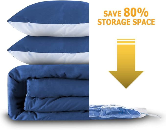 MEIQIHOME Vacuum Storage Bags, Space Saver Sealer Bags,Vacuum seal bags for clothing, Pillows, Comforters, Blankets, Bedding,8 LARGE