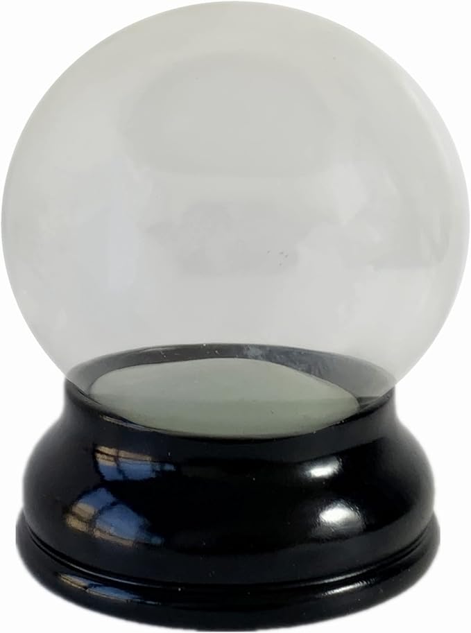 Clear DIY Empty Snow Globe kit Glass Water Globe Jar with Resin Base -3.9 Inch Diameter