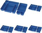 Oggi 40 Pack Interlocking Drawer Organizers & Storage Bins -Bathroom, Office, & Kitchen Organization, Containers for Organizing, Multiple Sizes, Blue