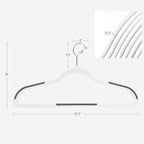 SONGMICS Clothes Hangers, Pack of 50 Plastic Coat Hangers, Space-Saving, Cloud White and Dark Gray UCRP050W50